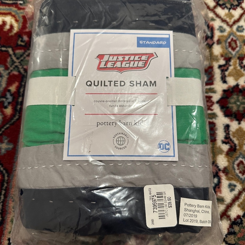 PBK Justice League quilted sham